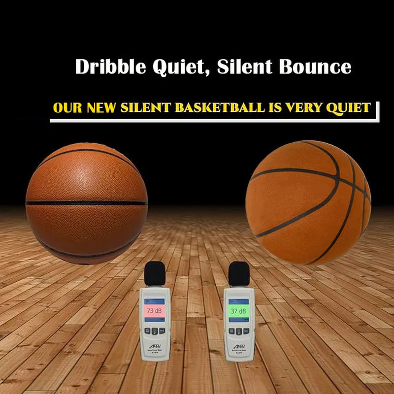 Silent Basketball Size 7#(29.5")6#/5# Dribbling Indoor Grooved Airless Foam Basketball Quiet Dribbling Training Silent Ball Hoop