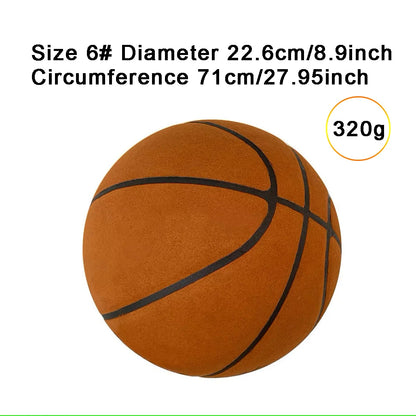 Silent Basketball Size 7#(29.5")6#/5# Dribbling Indoor Grooved Airless Foam Basketball Quiet Dribbling Training Silent Ball Hoop
