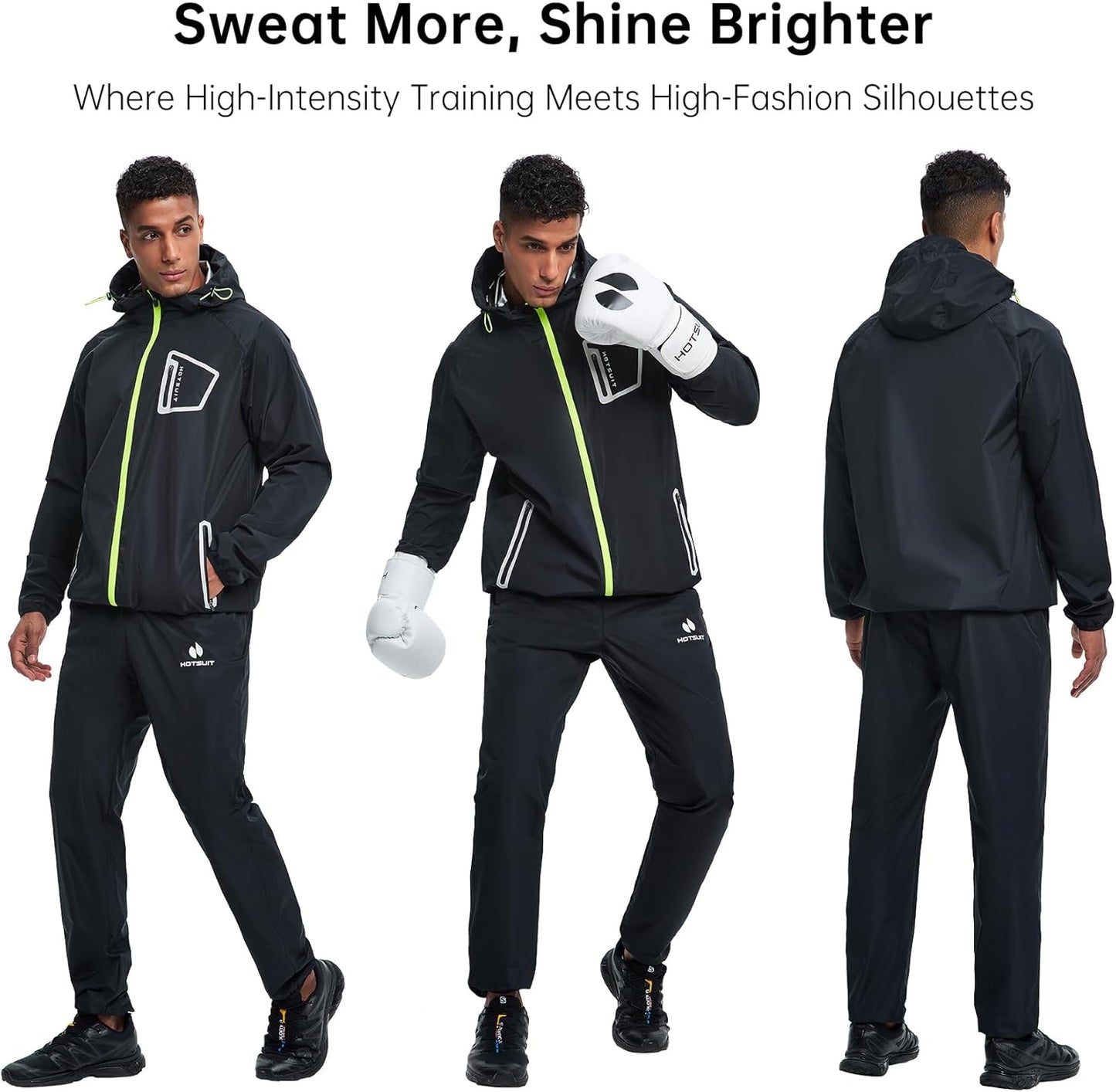 HOTSUIT Sauna Suit Men Non Rip Boxing Sweat Suits Exercise Workout Jacket