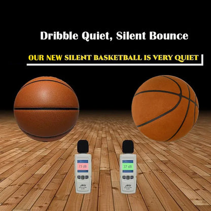 Silent Basketball Size 7#(29.5")6#/5# Dribbling Indoor Grooved Airless Foam Basketball Quiet Dribbling Training Silent Ball Hoop