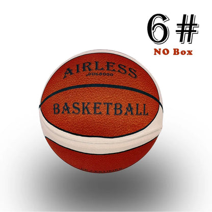 Silent Basketball Size 7#(29.5")6#/5# Dribbling Indoor Grooved Airless Foam Basketball Quiet Dribbling Training Silent Ball Hoop